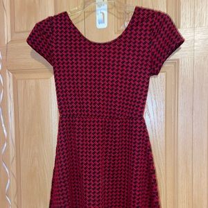 Red and black pattern dress